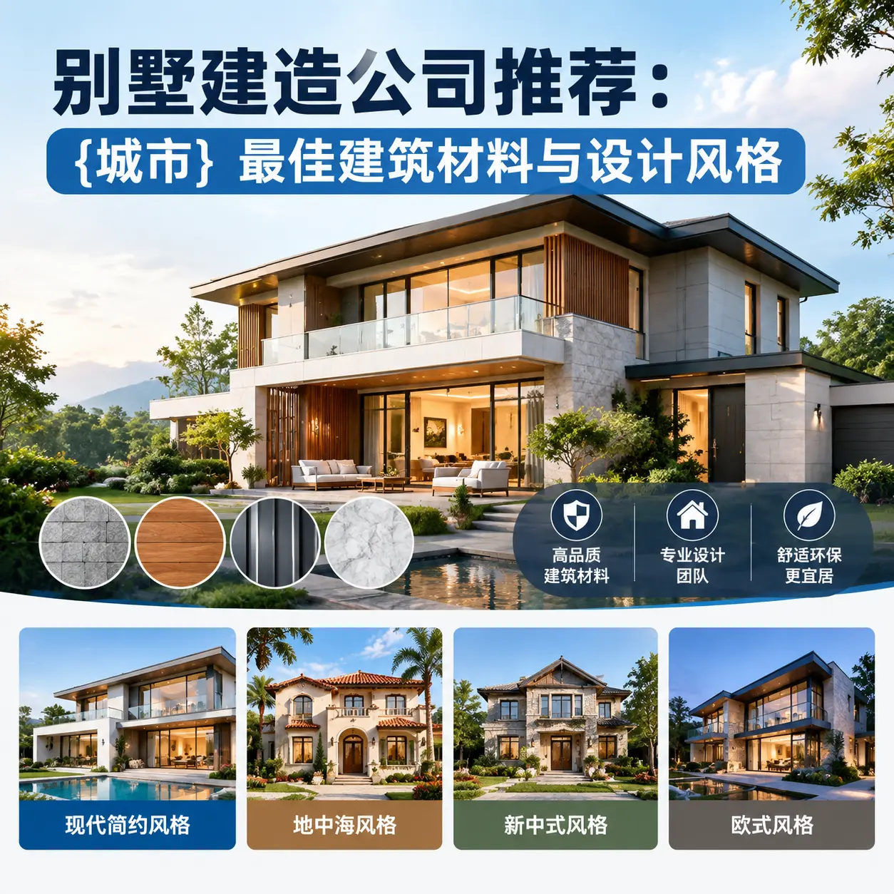 别墅建造公司推荐: 江口 最佳建筑材料与设计风格